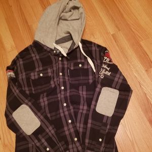 Echo Unlimited button down hoodie, men's